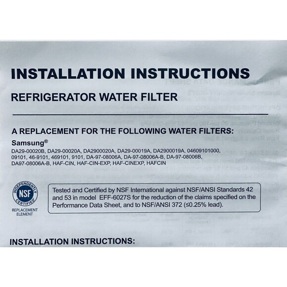 DA29-00020B Refrigerator Water Filter Replacement for Samsung 2 Pack - Picture 3 of 4